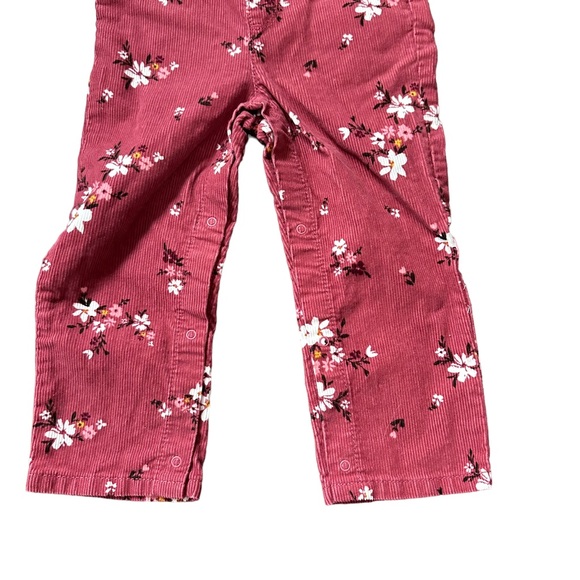The Children’s place Overalls flower pattern 2T girls mauve pink kids overalls - Picture 2 of 10